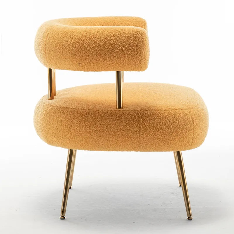 SEYNAR Sedia Vanity Moderna Glam con Schienale Aperto, Imbottita e Comoda, con Gambe Dorate 33