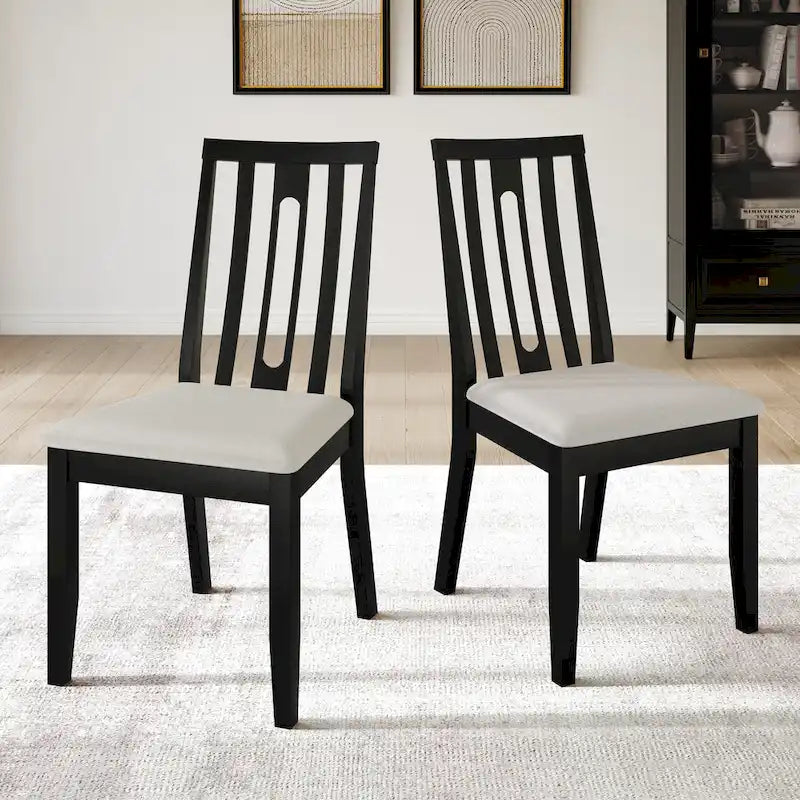 CraftPorch Contemporary Wooden Dining Chairs (Set of 2) - N/A 5