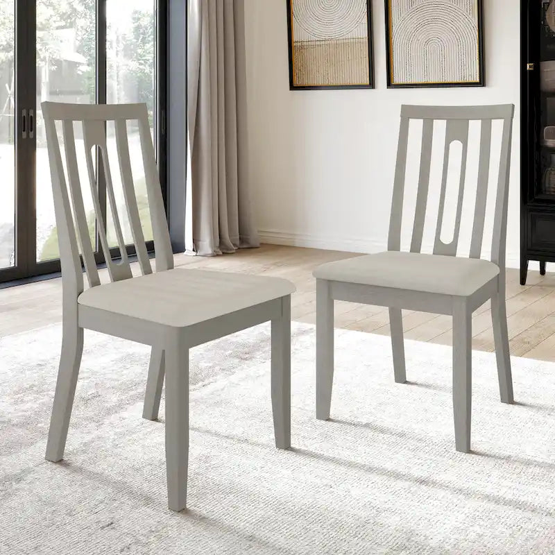CraftPorch Contemporary Wooden Dining Chairs (Set of 2) - N/A 10