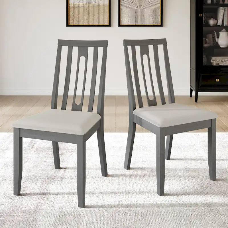 CraftPorch Contemporary Wooden Dining Chairs (Set of 2) - N/A 13
