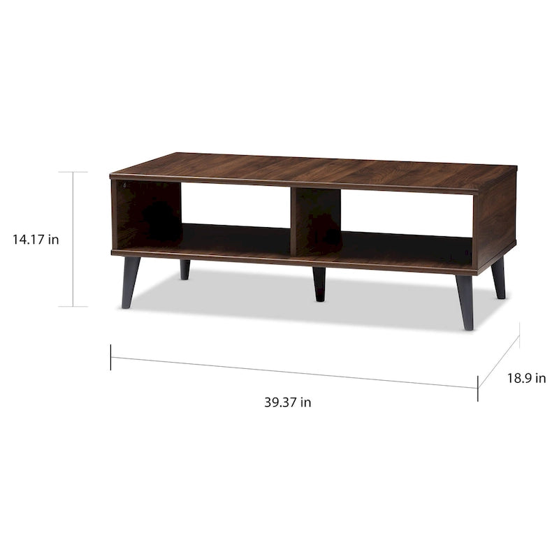 Mid-Century Modern Brown Coffee Table by Baxton Studio 7