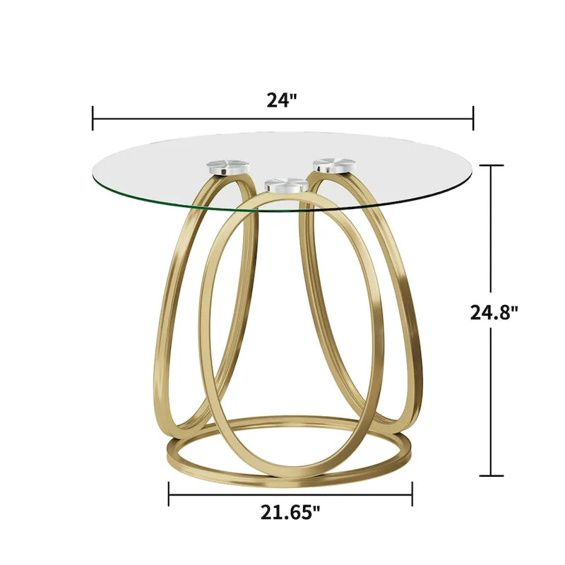 Myhozm Glass Living Room Side Table with Metal Frame 9
