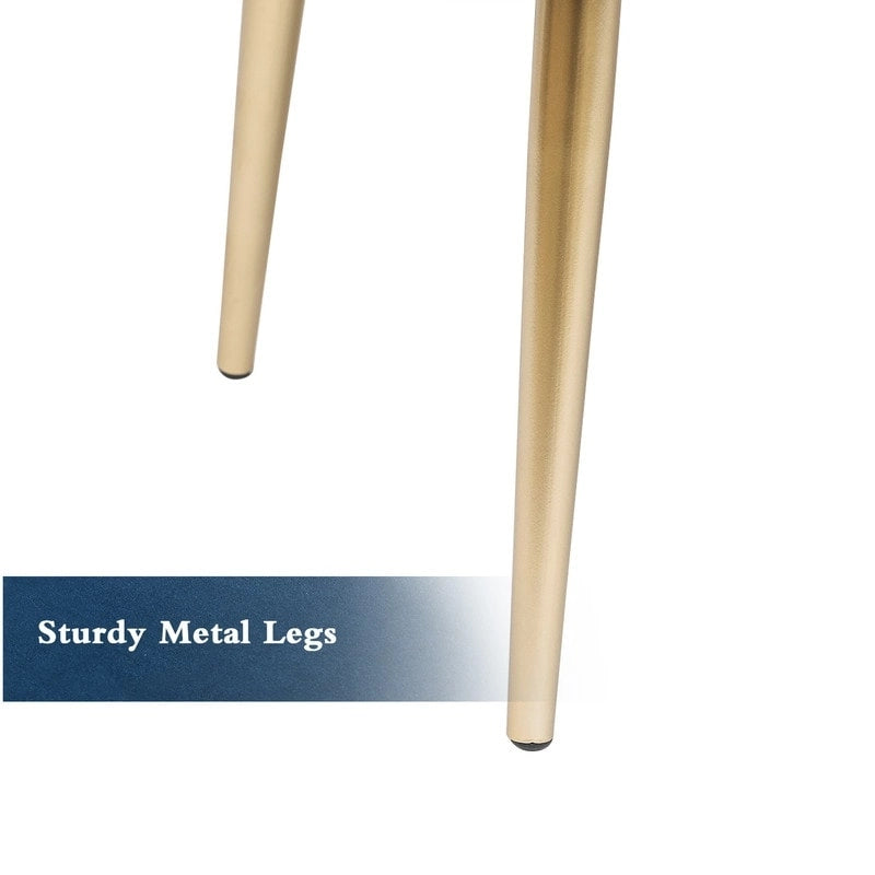 Adeco Velvet Bench Footrest, Bed End Stool Metal Legs, Dressing Chair 15