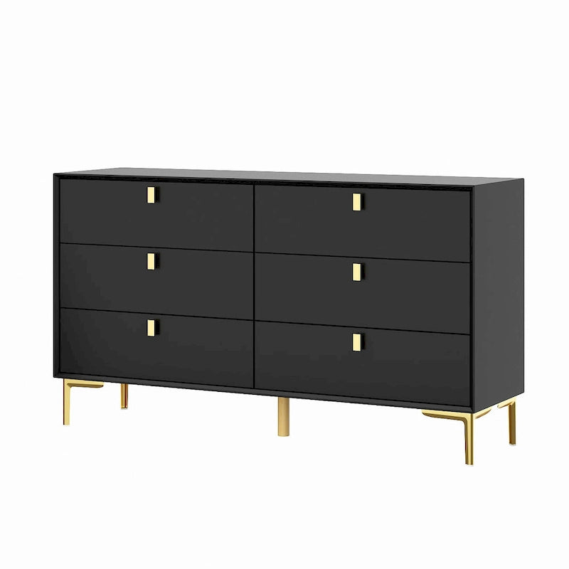 6 Drawers Storage Dresser Mid Century Chest of Drawer Sideboard 6