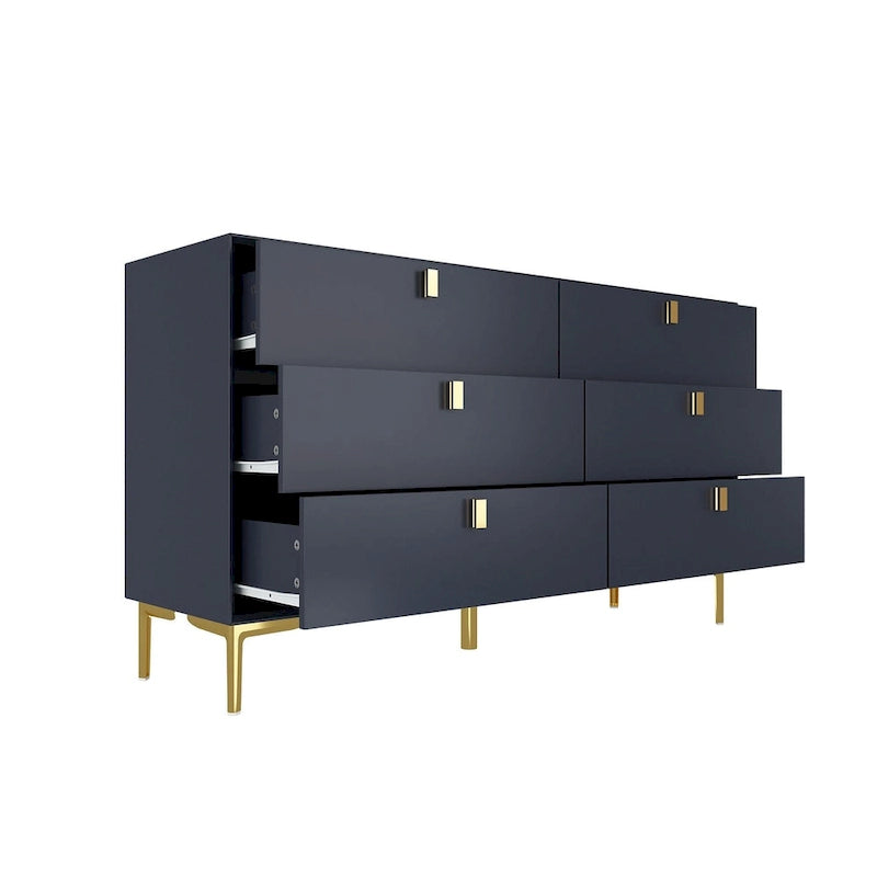 6 Drawers Storage Dresser Mid Century Chest of Drawer Sideboard 18