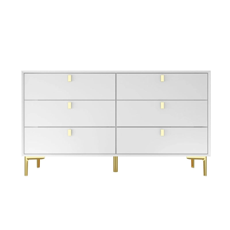 6 Drawers Storage Dresser Mid Century Chest of Drawer Sideboard 31