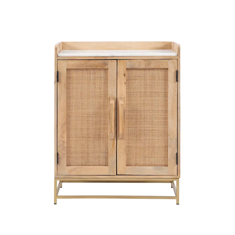 Spence Wooden Bar Cabinet with Marble Top 8