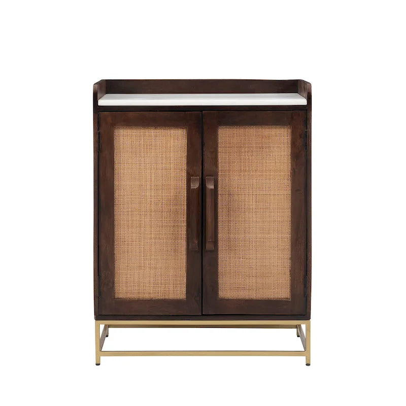 Spence Wooden Bar Cabinet with Marble Top 22