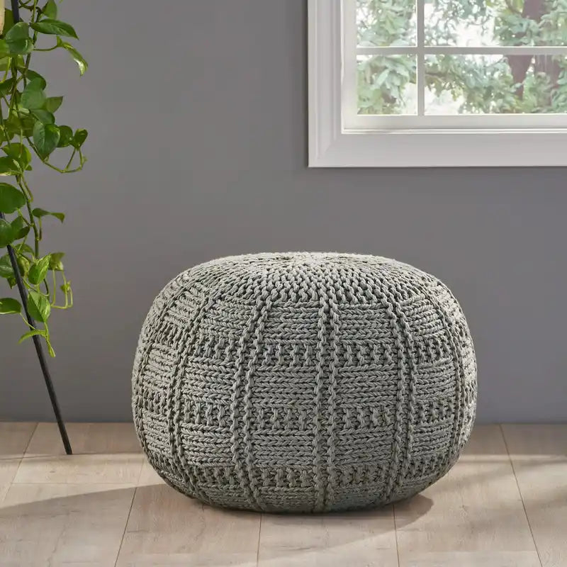 Yuny Handcrafted Modern Fabric Pouf by Christopher Knight Home