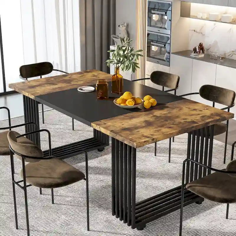 Modern Dining Table for 6-8 People, 70.8 Inches White Kitchen Table 16