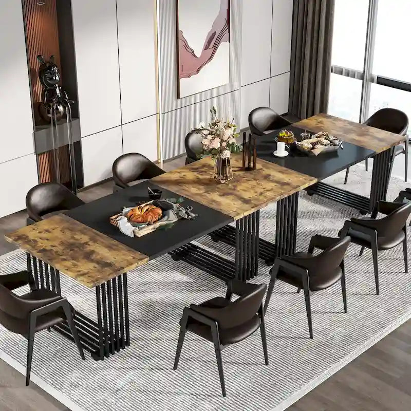 Modern Dining Table for 6-8 People, 70.8 Inches White Kitchen Table 20