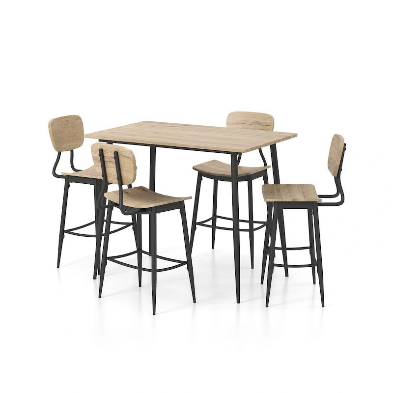 Cairo Industrial Metal 5-Piece Counter Height Dining Table Set by Furniture of America 14