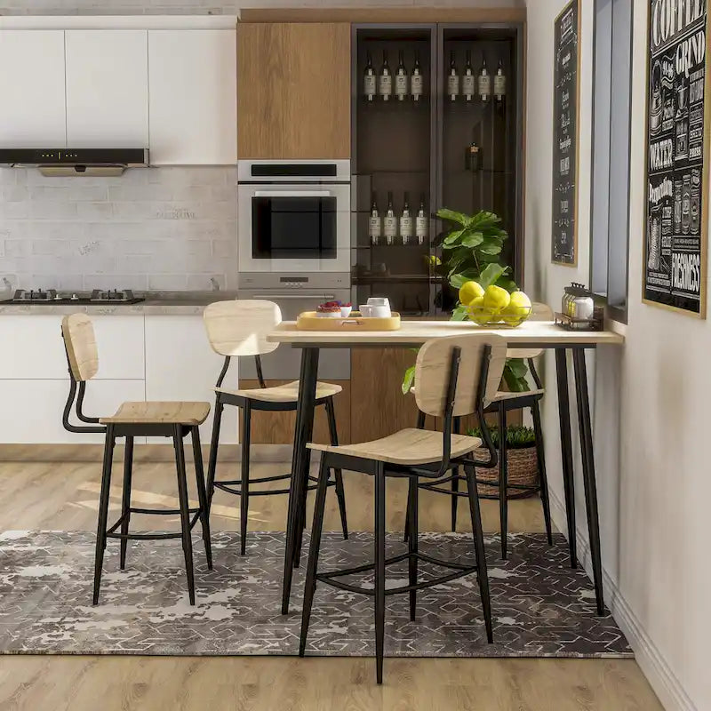 Set tavolo da pranzo altezza bancone 5 pezzi Cairo Industrial Metal di Furniture of America