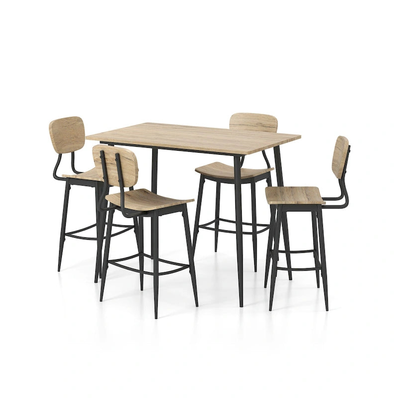 Cairo Industrial Metal 5-Piece Counter Height Dining Table Set by Furniture of America 11