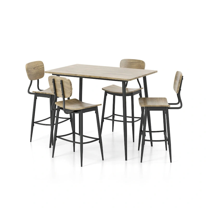 Cairo Industrial Metal 5-Piece Counter Height Dining Table Set by Furniture of America 12