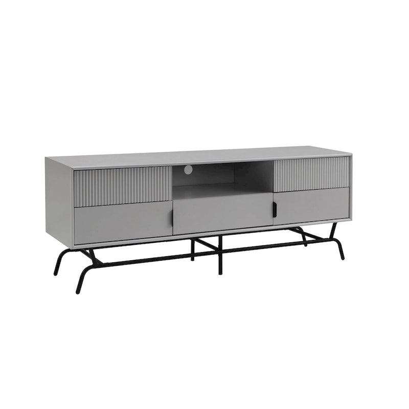 DH BASIC Modern 60-inch 3-Drawer Media Cabinet TV Stand with Cable Hole by Denhour 14