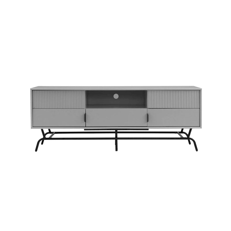 DH BASIC Modern 60-inch 3-Drawer Media Cabinet TV Stand with Cable Hole by Denhour 15