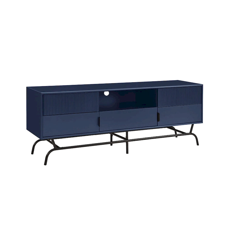 DH BASIC Modern 60-inch 3-Drawer Media Cabinet TV Stand with Cable Hole by Denhour 22