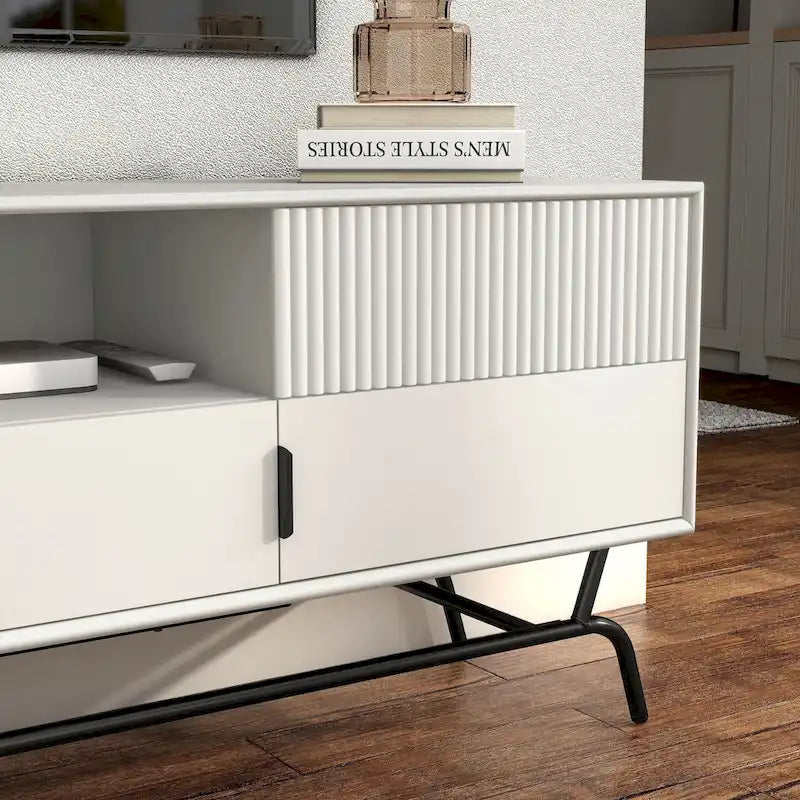 DH BASIC Modern 60-inch 3-Drawer Media Cabinet TV Stand with Cable Hole by Denhour 29