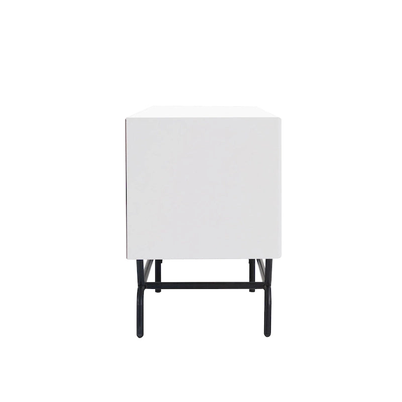 DH BASIC Modern 60-inch 3-Drawer Media Cabinet TV Stand with Cable Hole by Denhour 33