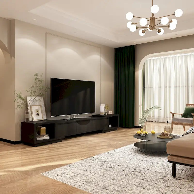 Extendable TV Stand Storage Media Console Modern Entertainment Center 33