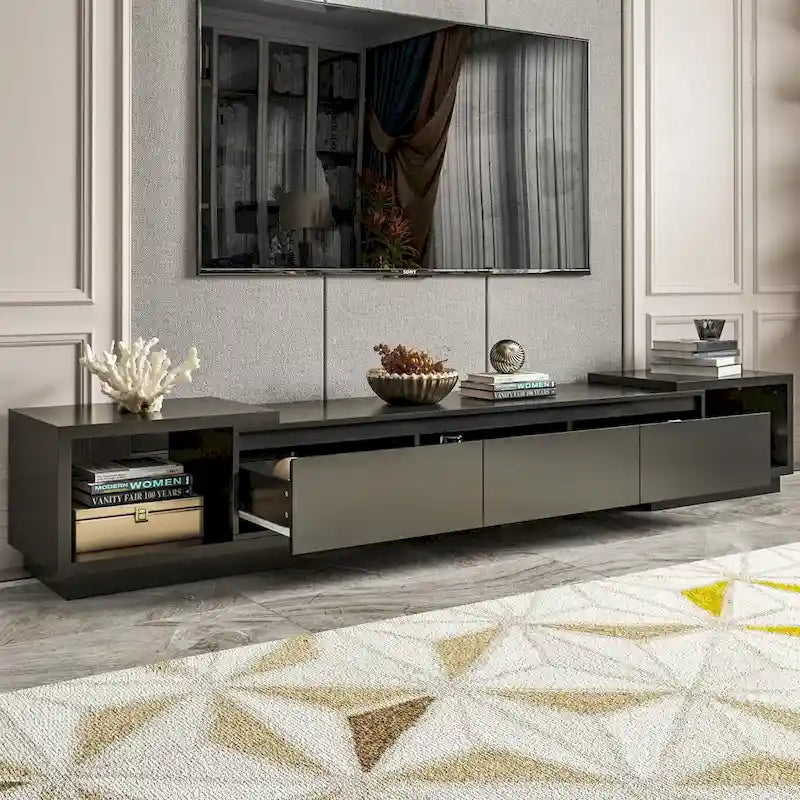 Extendable TV Stand Storage Media Console Modern Entertainment Center 3
