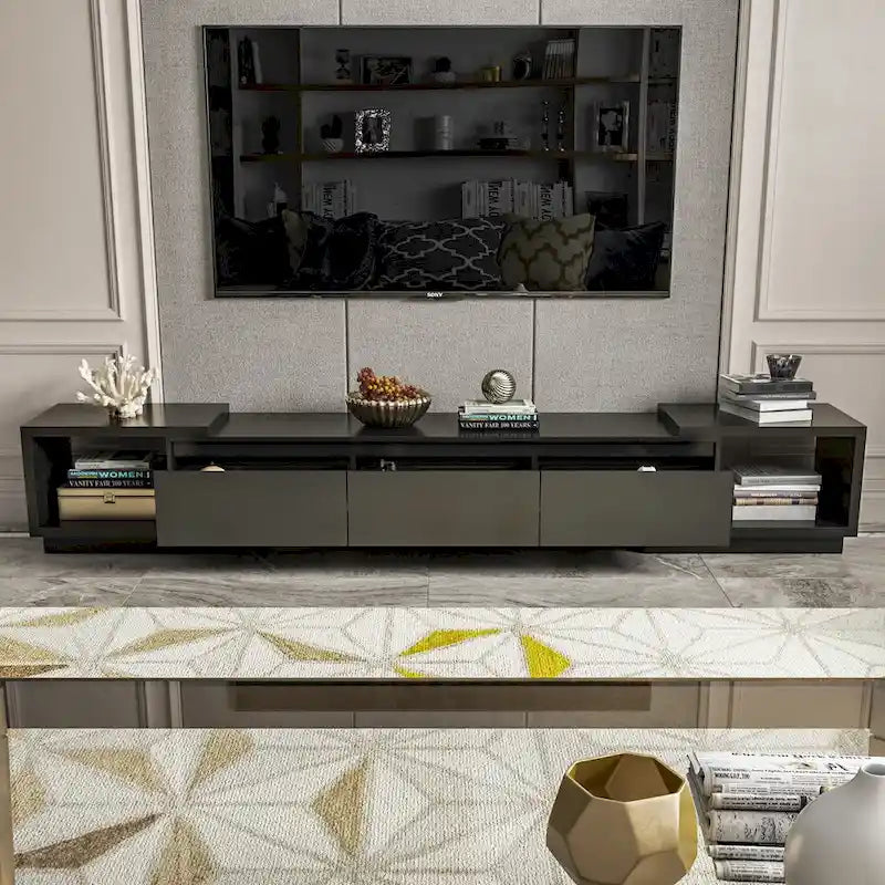 Extendable TV Stand Storage Media Console Modern Entertainment Center 4