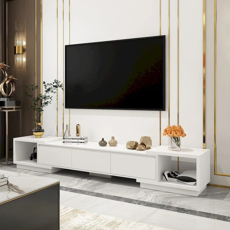 Extendable TV Stand Storage Media Console Modern Entertainment Center 18