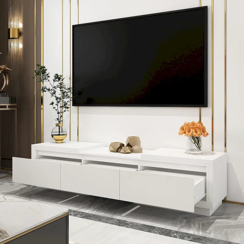 Extendable TV Stand Storage Media Console Modern Entertainment Center 20