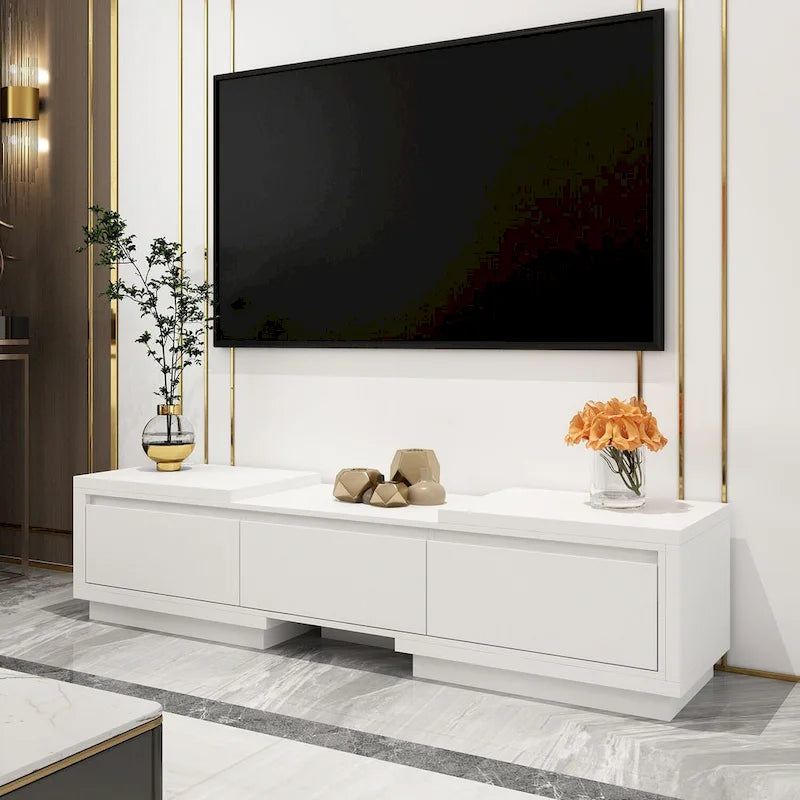 Extendable TV Stand Storage Media Console Modern Entertainment Center 21