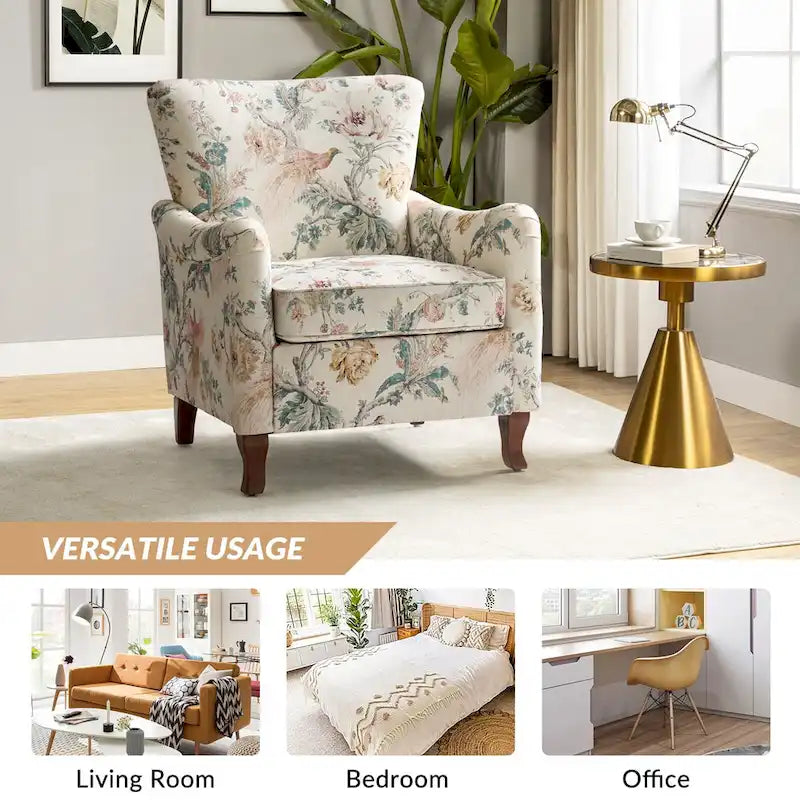 Poltrona Samouel con motivo floreale e design a orecchioni di HULALA HOME 9