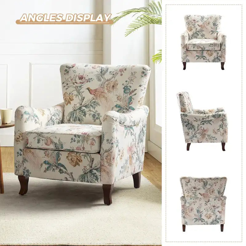 Poltrona Samouel con motivo floreale e design a orecchioni di HULALA HOME 12