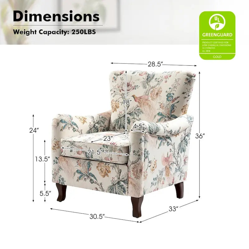 Poltrona Samouel con motivo floreale e design a orecchioni di HULALA HOME 13