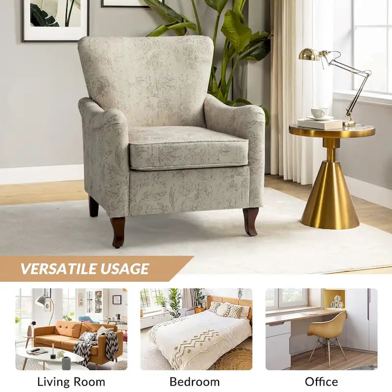 Poltrona Samouel con motivo floreale e design a orecchioni di HULALA HOME 15