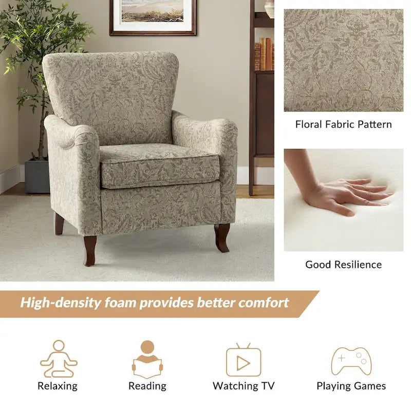 Poltrona Samouel con motivo floreale e design a orecchioni di HULALA HOME 16