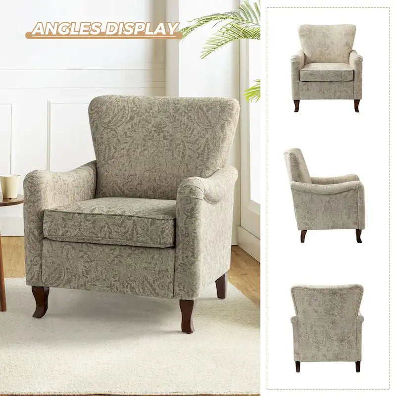Poltrona Samouel con motivo floreale e design a orecchioni di HULALA HOME 23