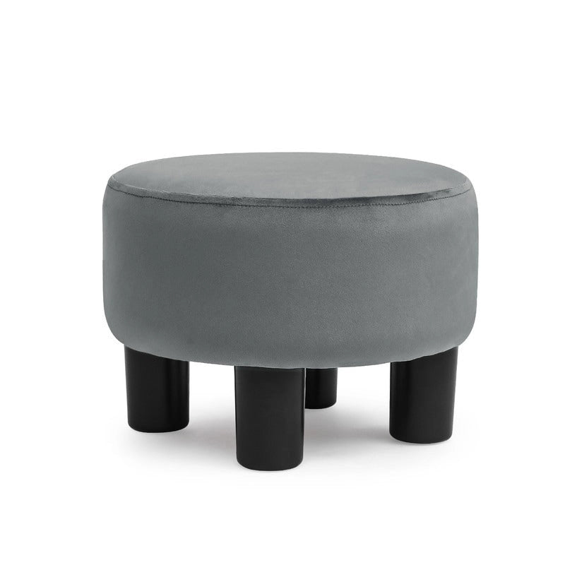 Adeco Round Ottoman Velvet Footrest Stool Modern Padded Seat Footstool 3