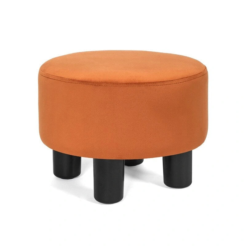 Adeco Round Ottoman Velvet Footrest Stool Modern Padded Seat Footstool 9