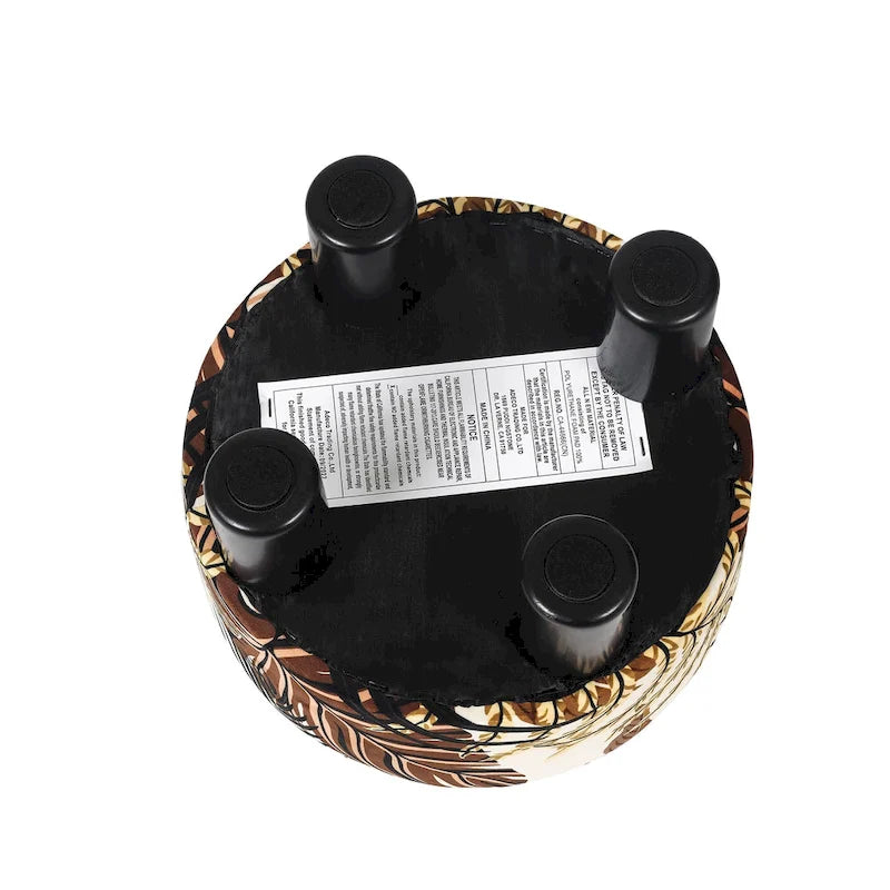 Adeco Round Ottoman Velvet Footrest Stool Modern Padded Seat Footstool 16