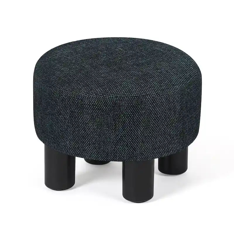 Adeco Round Ottoman Velvet Footrest Stool Modern Padded Seat Footstool 19