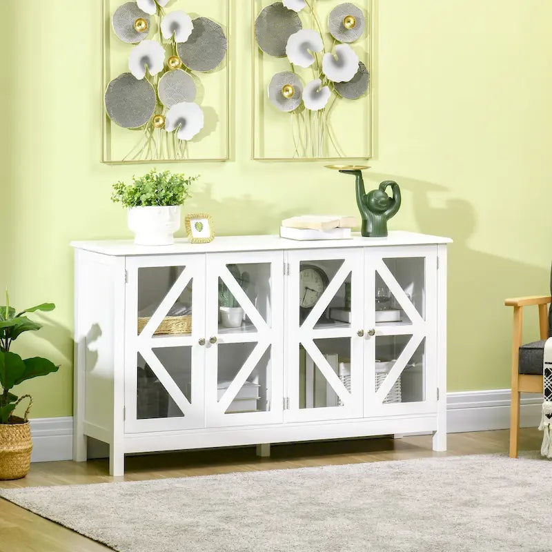 HOMCOM Kitchen Sideboard, Buffet Cabinet with Adjustable Storage Shelf 19