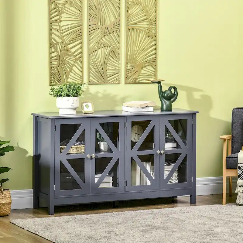 HOMCOM Kitchen Sideboard, Buffet Cabinet with Adjustable Storage Shelf 20