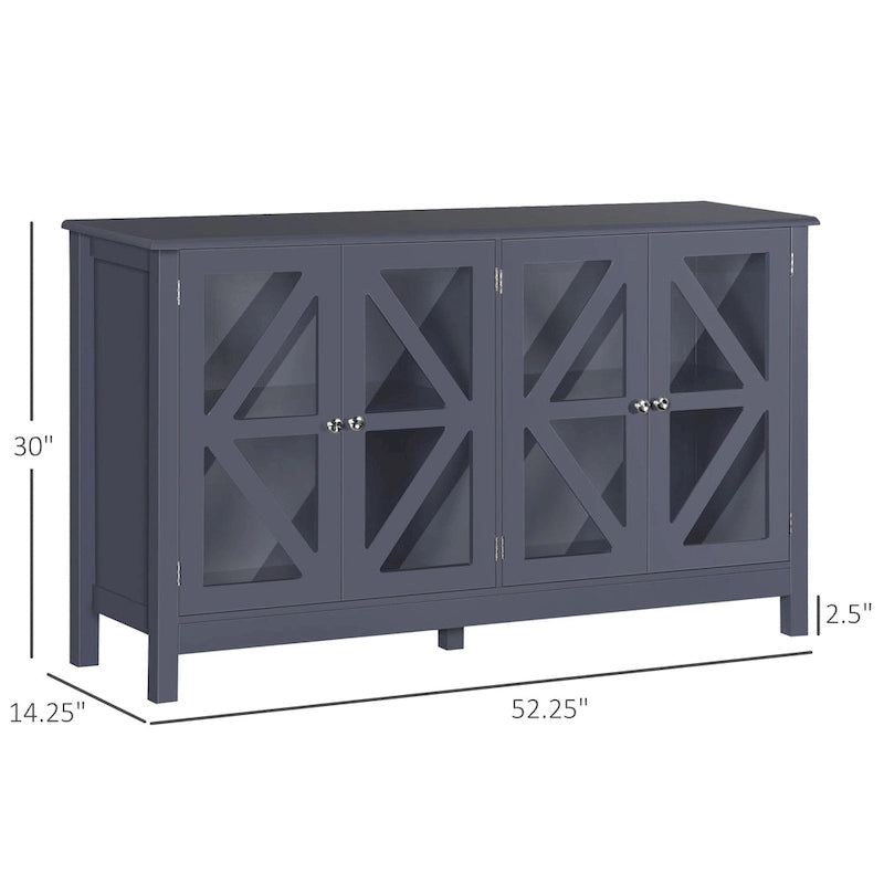 HOMCOM Kitchen Sideboard, Buffet Cabinet with Adjustable Storage Shelf 3