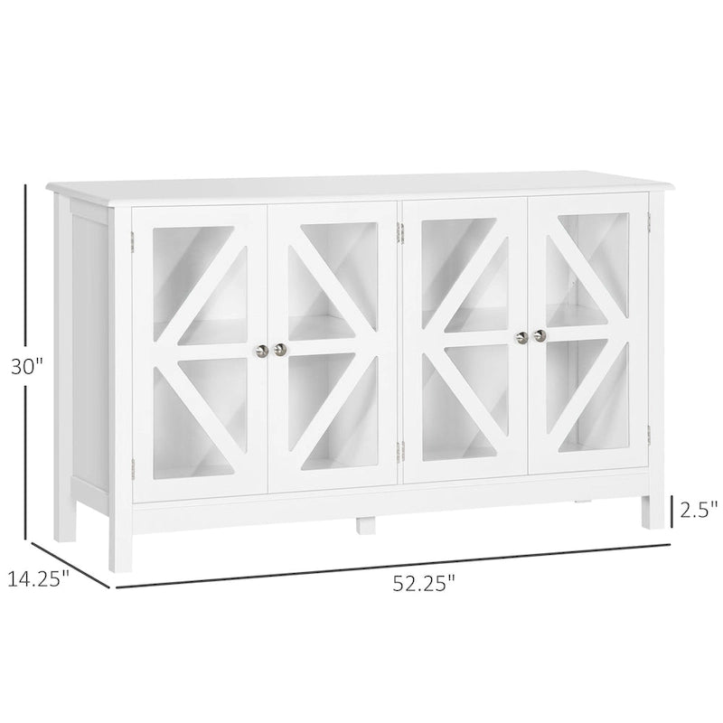 HOMCOM Kitchen Sideboard, Buffet Cabinet with Adjustable Storage Shelf 12