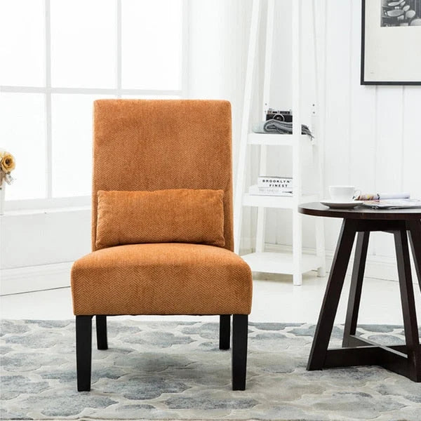 Porch & Den Vista Armless Chenille Accent Chair w/ Kidney Pillow 38