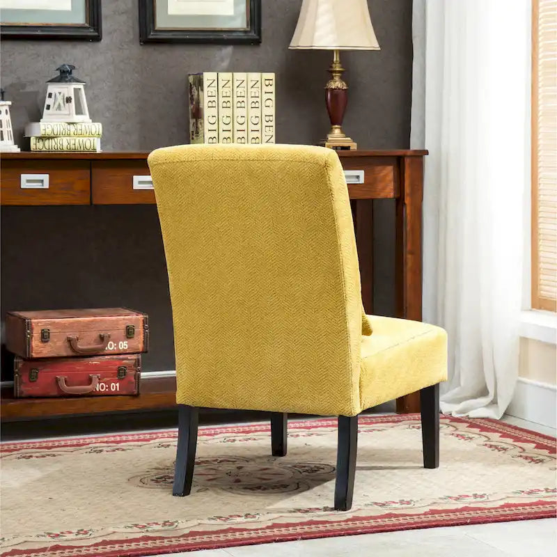 Porch & Den Vista Armless Chenille Accent Chair w/ Kidney Pillow 17