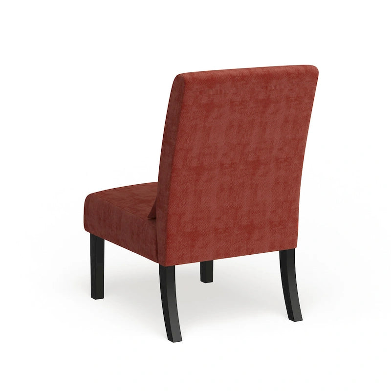 Porch & Den Vista Armless Chenille Accent Chair w/ Kidney Pillow 22