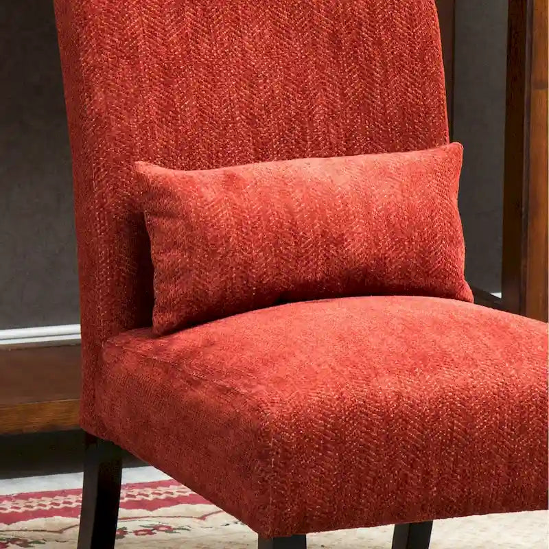 Porch & Den Vista Armless Chenille Accent Chair w/ Kidney Pillow 27