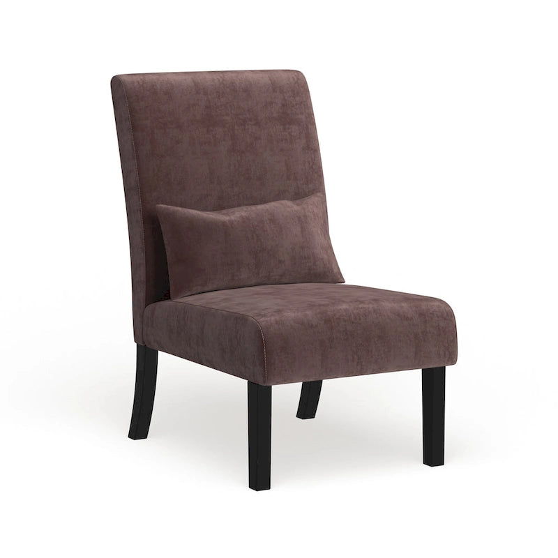 Porch & Den Vista Armless Chenille Accent Chair w/ Kidney Pillow 28