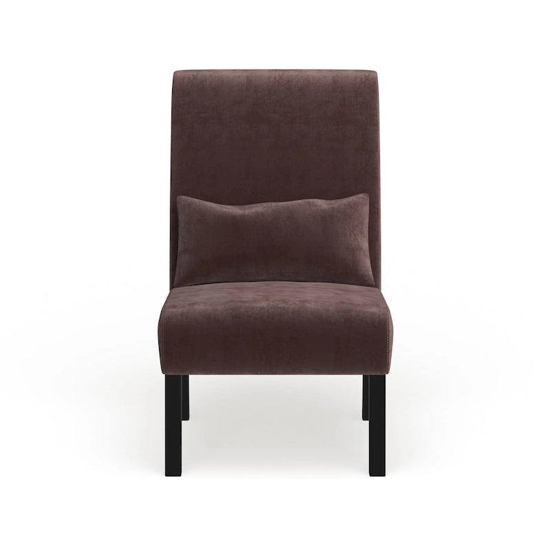 Porch & Den Vista Armless Chenille Accent Chair w/ Kidney Pillow 29